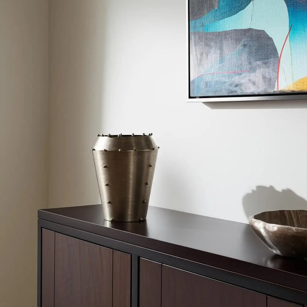 12" Silver Metal Table Vase HomeRoots