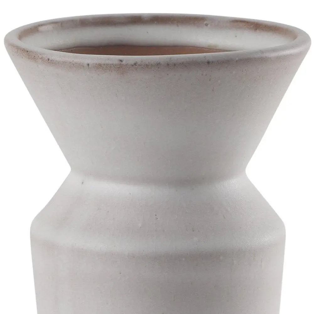 10" Cream Ceramic Table Vase HomeRoots