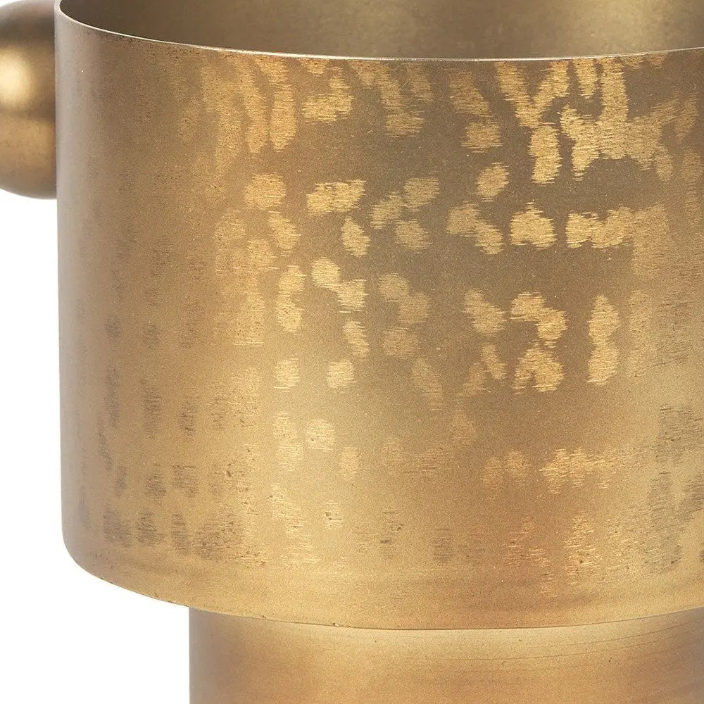 7" Gold Cast Iron Round Table Vase HomeRoots