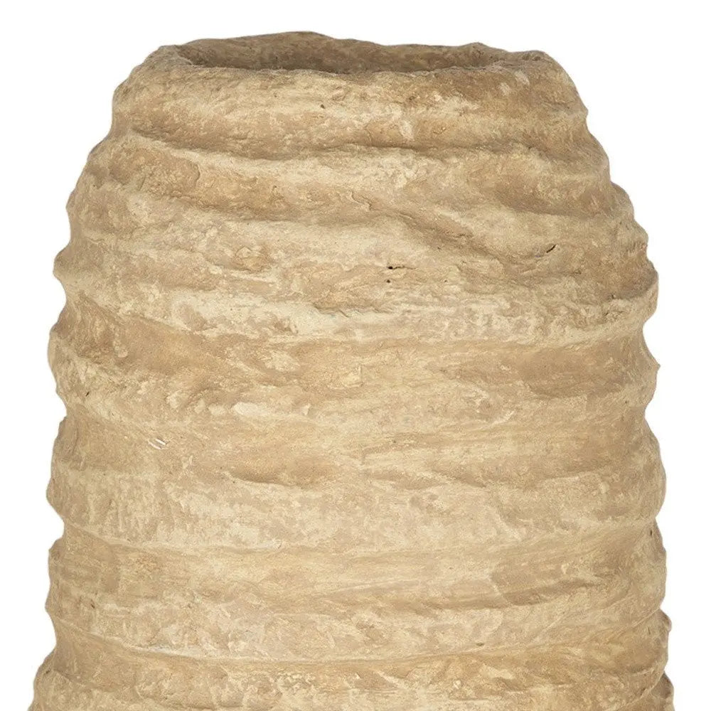 18" Beige Paper Mache Table Vase HomeRoots
