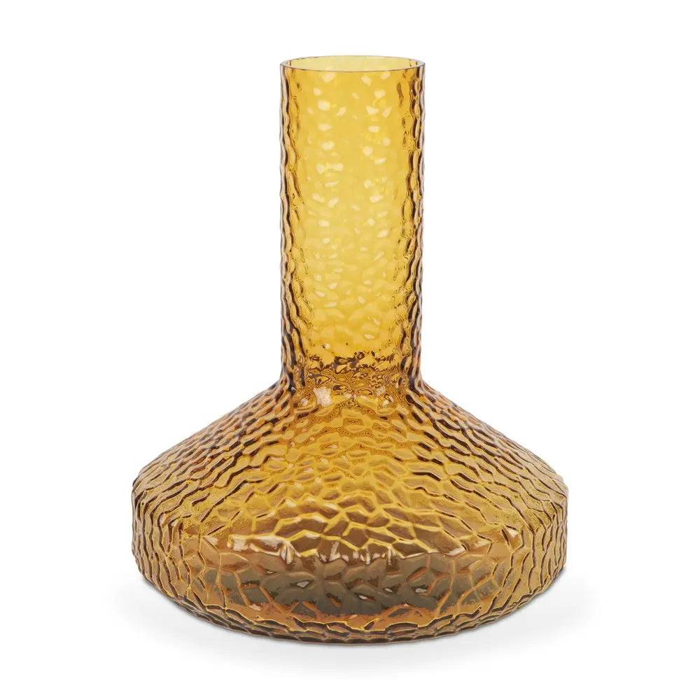 12" Amber Glass Faceted Table Vase HomeRoots