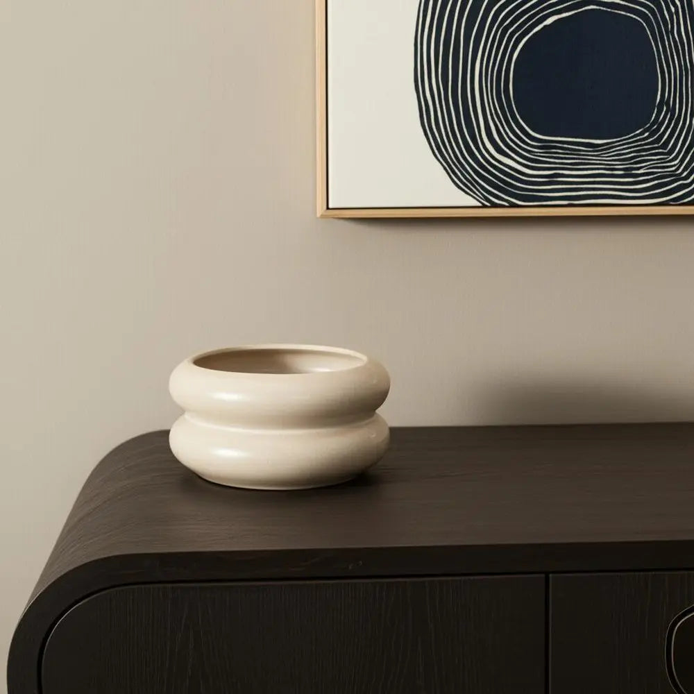 4" Cream Cylinder Ceramic Table Vase HomeRoots