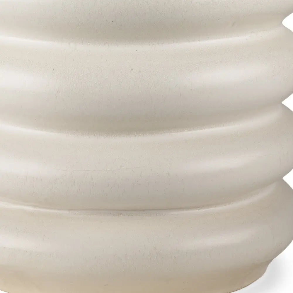 14" Cream Cylinder Ceramic Table Vase HomeRoots
