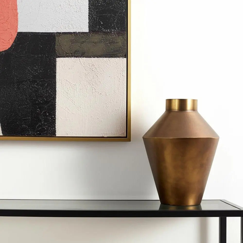 13" Antiqued Bronze Metal Table Vase HomeRoots