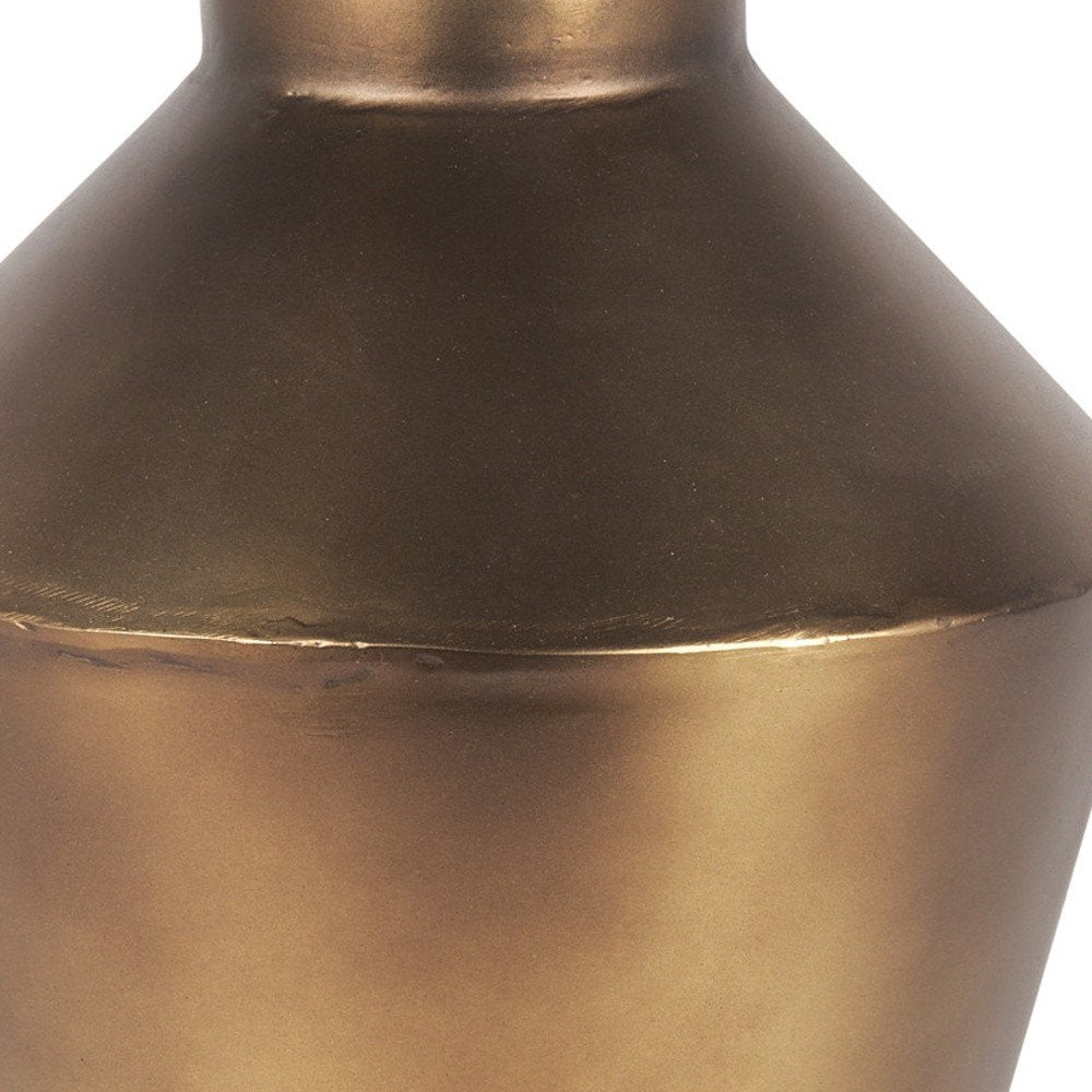 12" Antiqued Bronze Metal Trumpet Table Vase