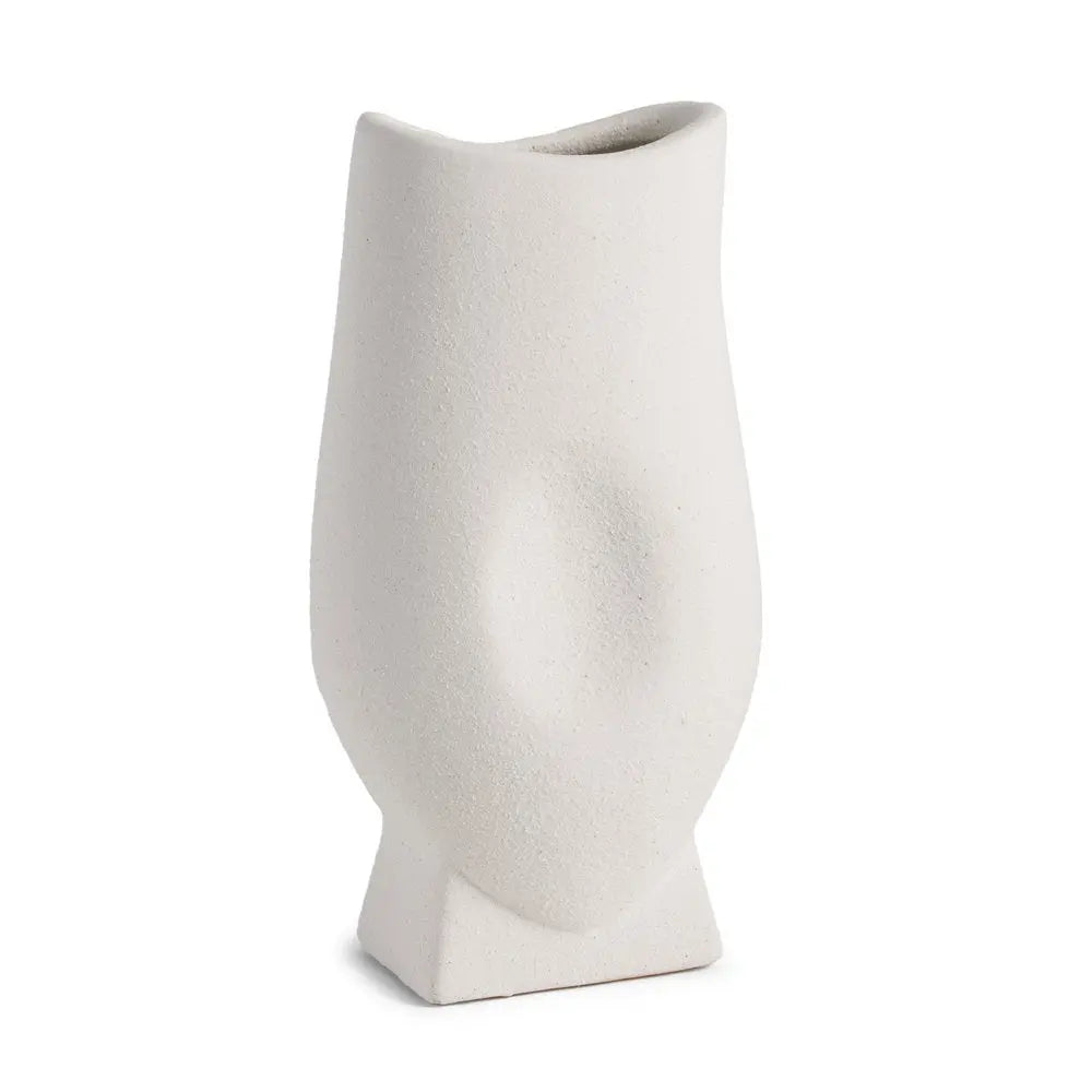 11" White Ceramic Sculptural Table Vase HomeRoots