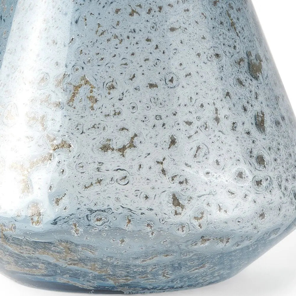 7" Blue Seeded Glass Round Table Vase HomeRoots