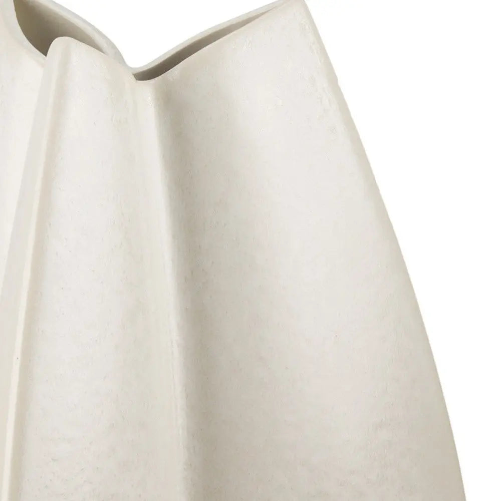 16" Cream And Beige Color Block Ceramic Table Vase HomeRoots