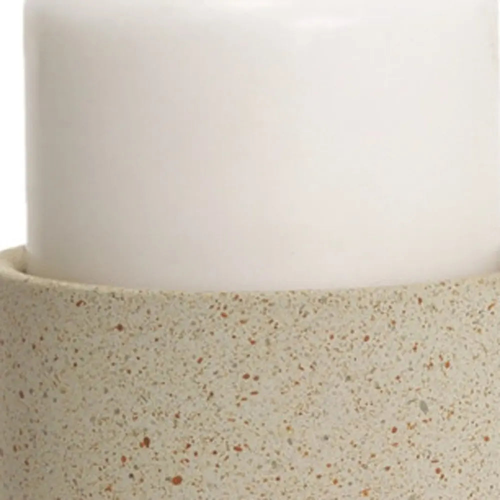 9" Beige Metal Tabletop Pillar Candle Holder HomeRoots