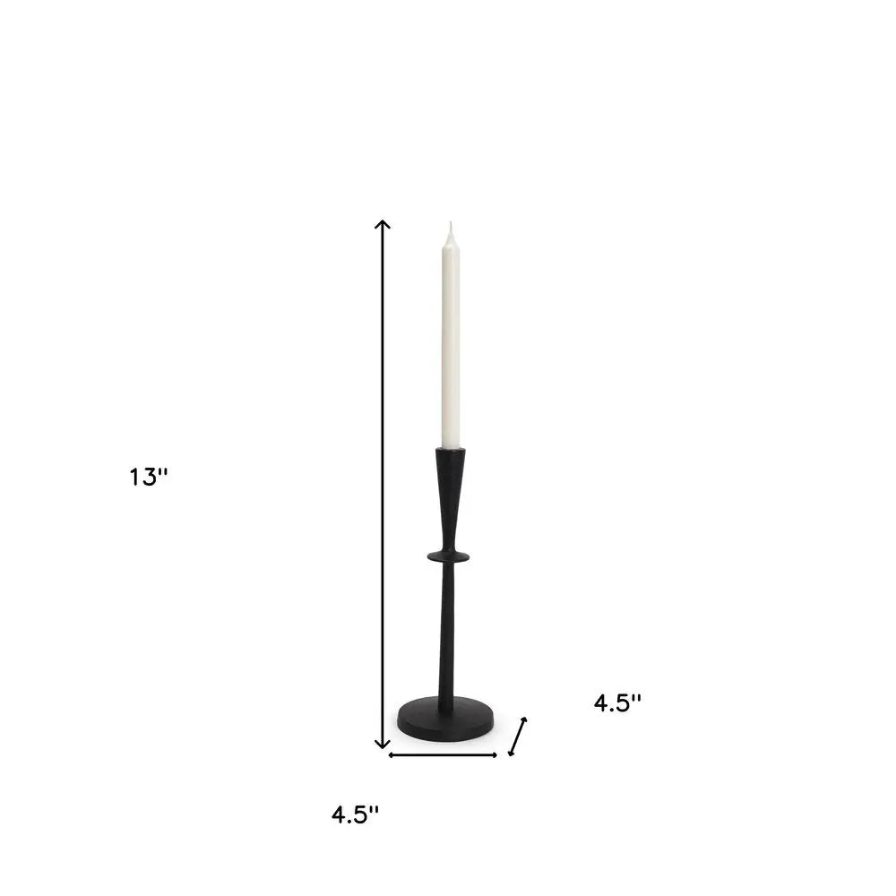13" Black Metal Abstract Tabletop Candle Holder HomeRoots
