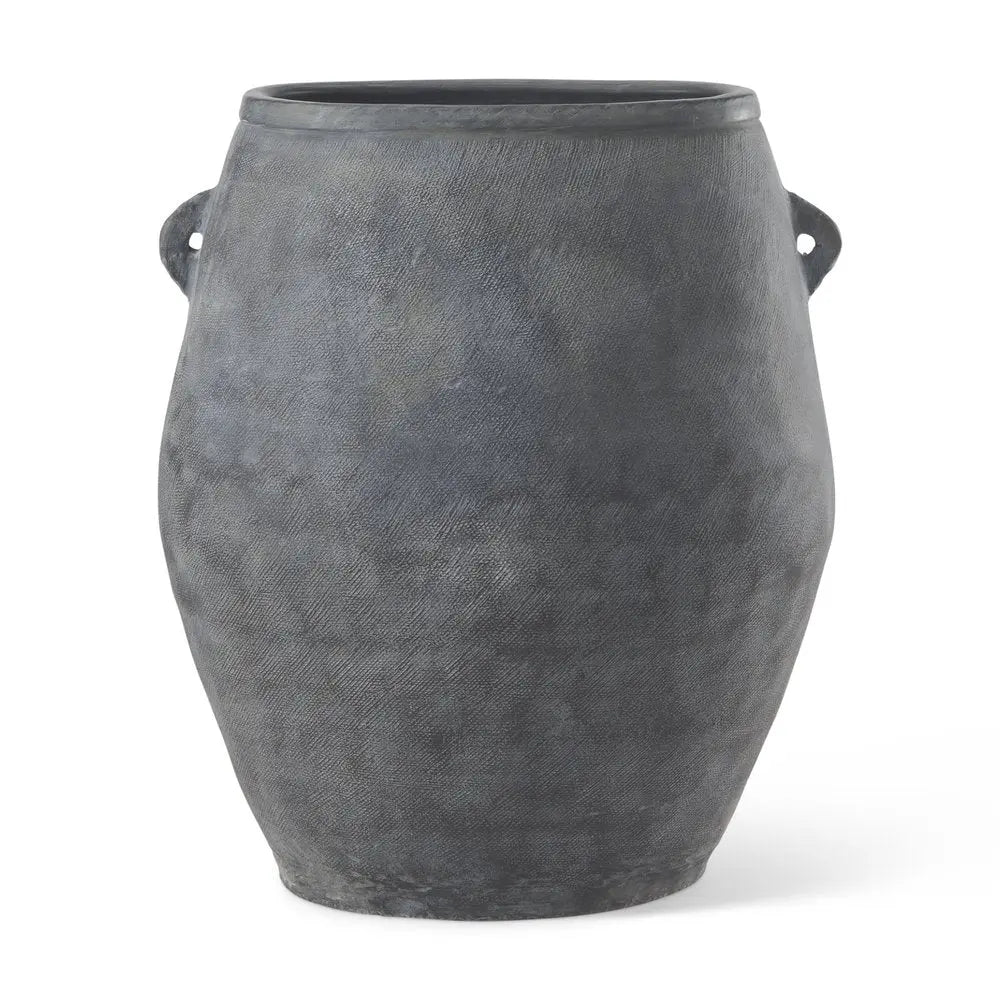 32" Gray Ceramic Amphora Floor Vase HomeRoots