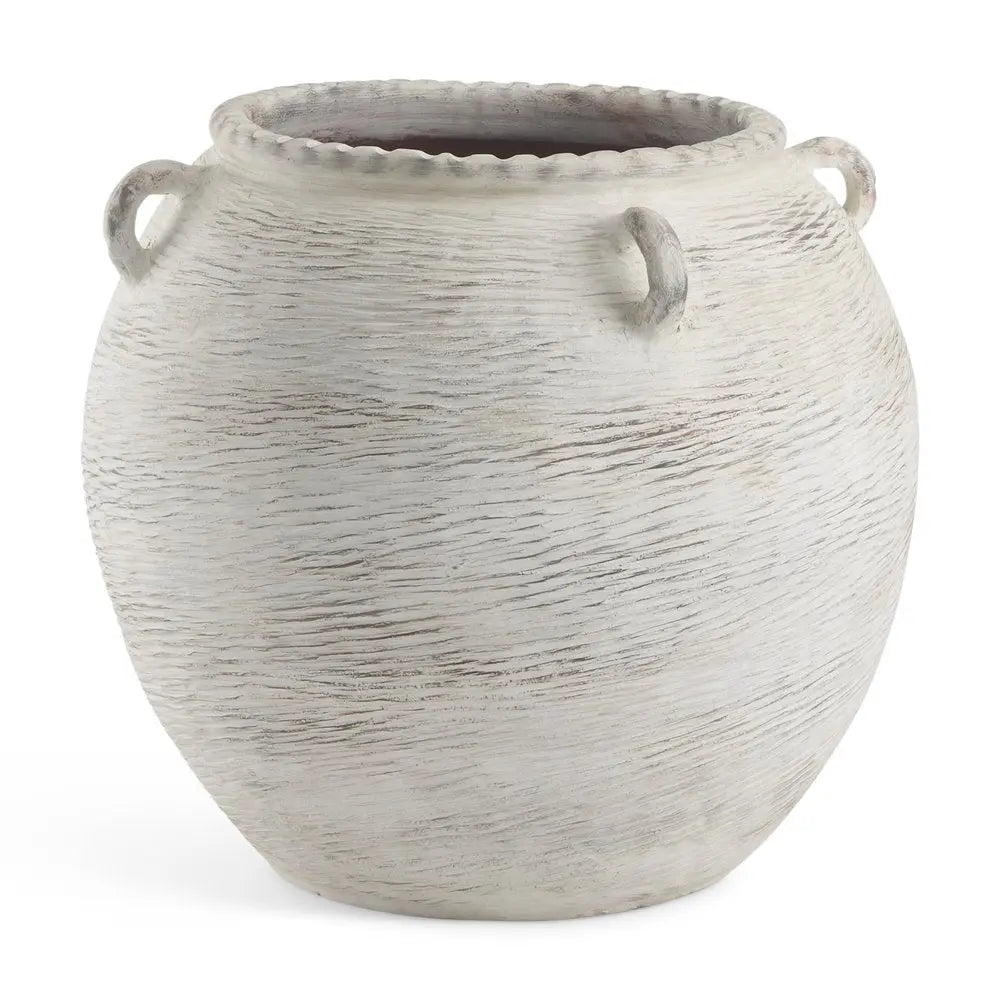 22" Cream Amphora Ceramic Floor Vase HomeRoots