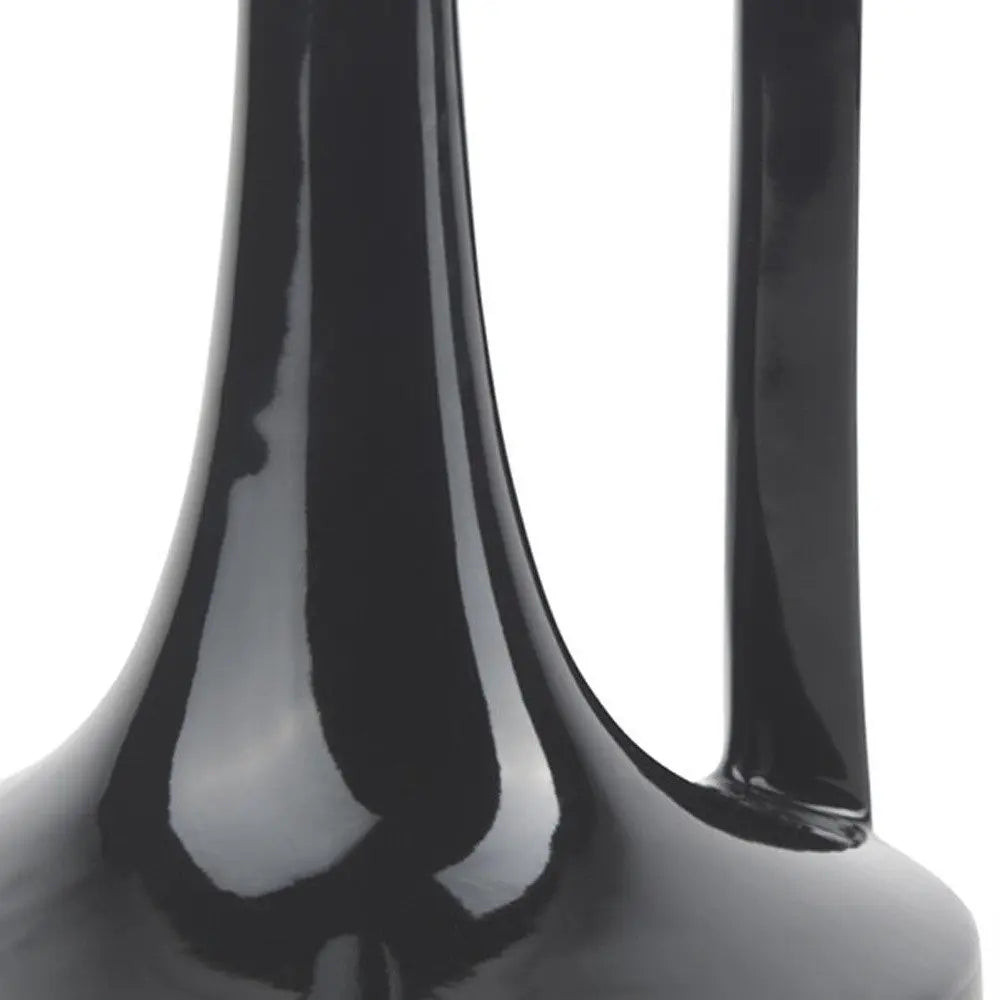8" Black Ceramic Jug Vase HomeRoots