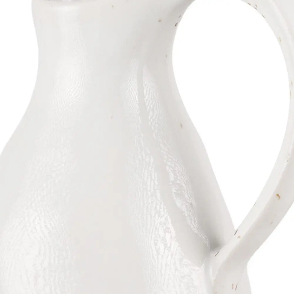 14" White And Beige Ombre Bud Ceramic Jug Vase HomeRoots