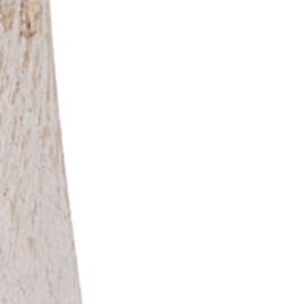 Jarrón cilíndrico de madera maciza beige de 10"
