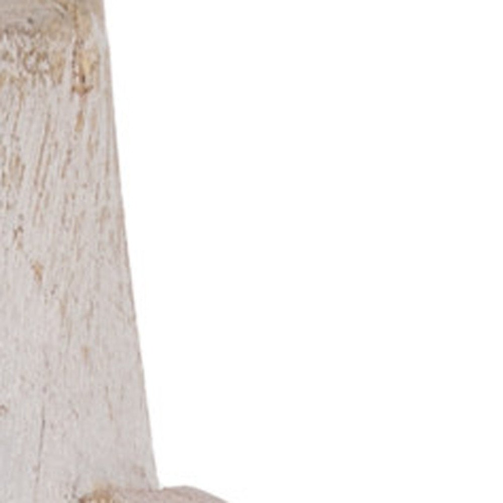 Jarrón cilíndrico de madera maciza beige de 10"