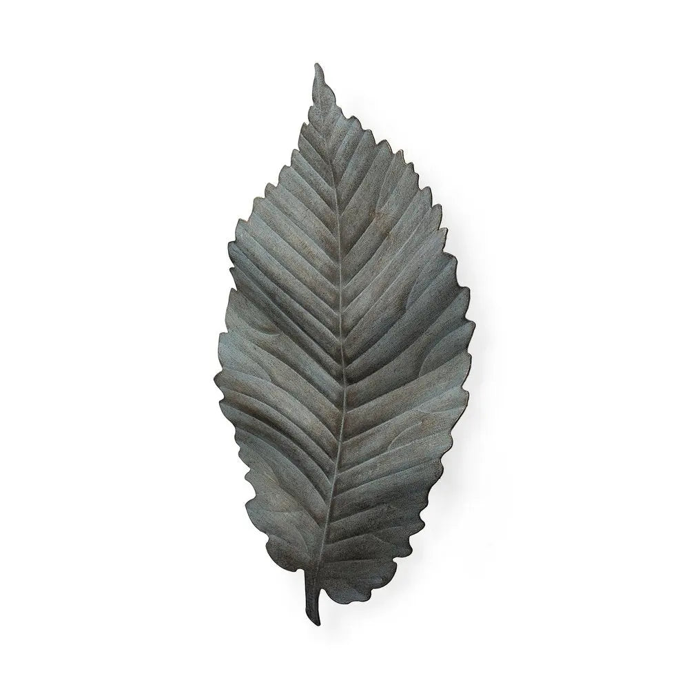 Brattea 16" X 9" Green Leaf Metal Hanging Dimensional Sculpture HomeRoots