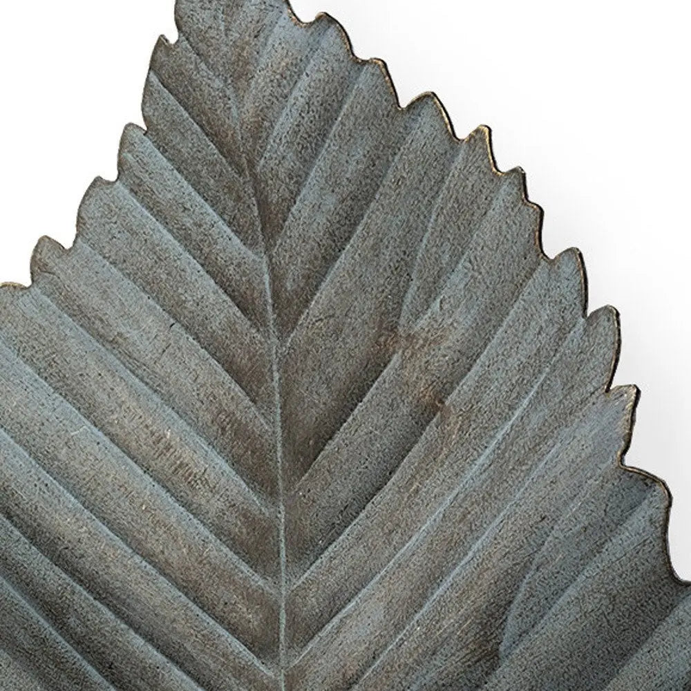 Brattea 16" X 9" Green Leaf Metal Hanging Dimensional Sculpture HomeRoots