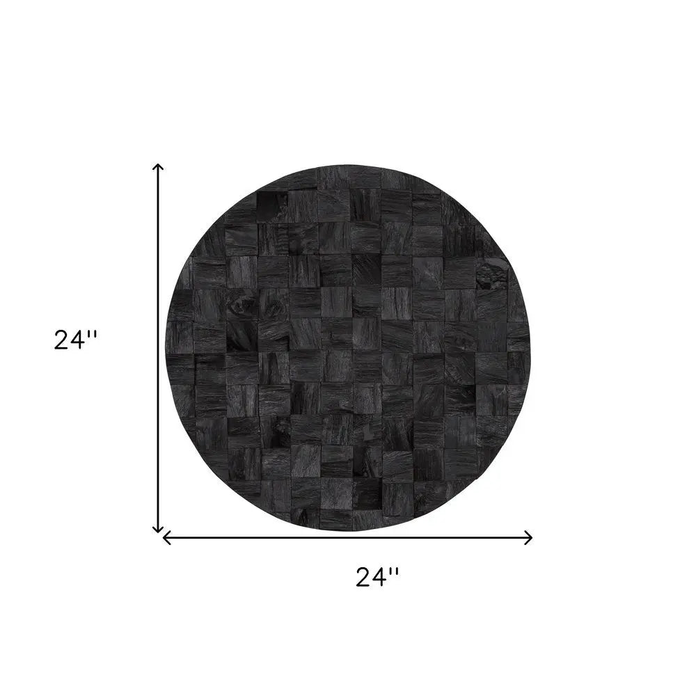 Into the Abyss II 24" X 24" Dark Brown Geometric Wood Circle Hanging Dimensional Sculpture HomeRoots