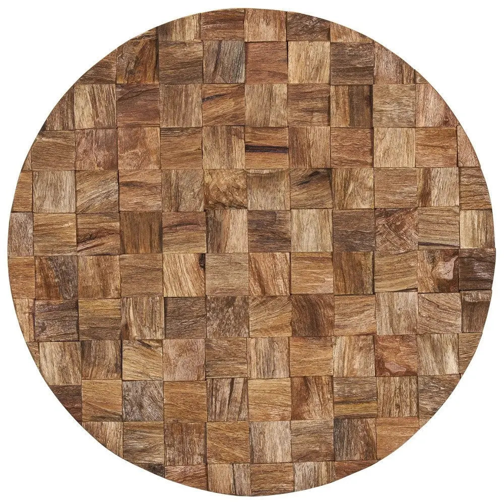 Into the Abyss II 24" X 24" Brown Geometric Wood Circle Hanging Dimensional Sculpture HomeRoots