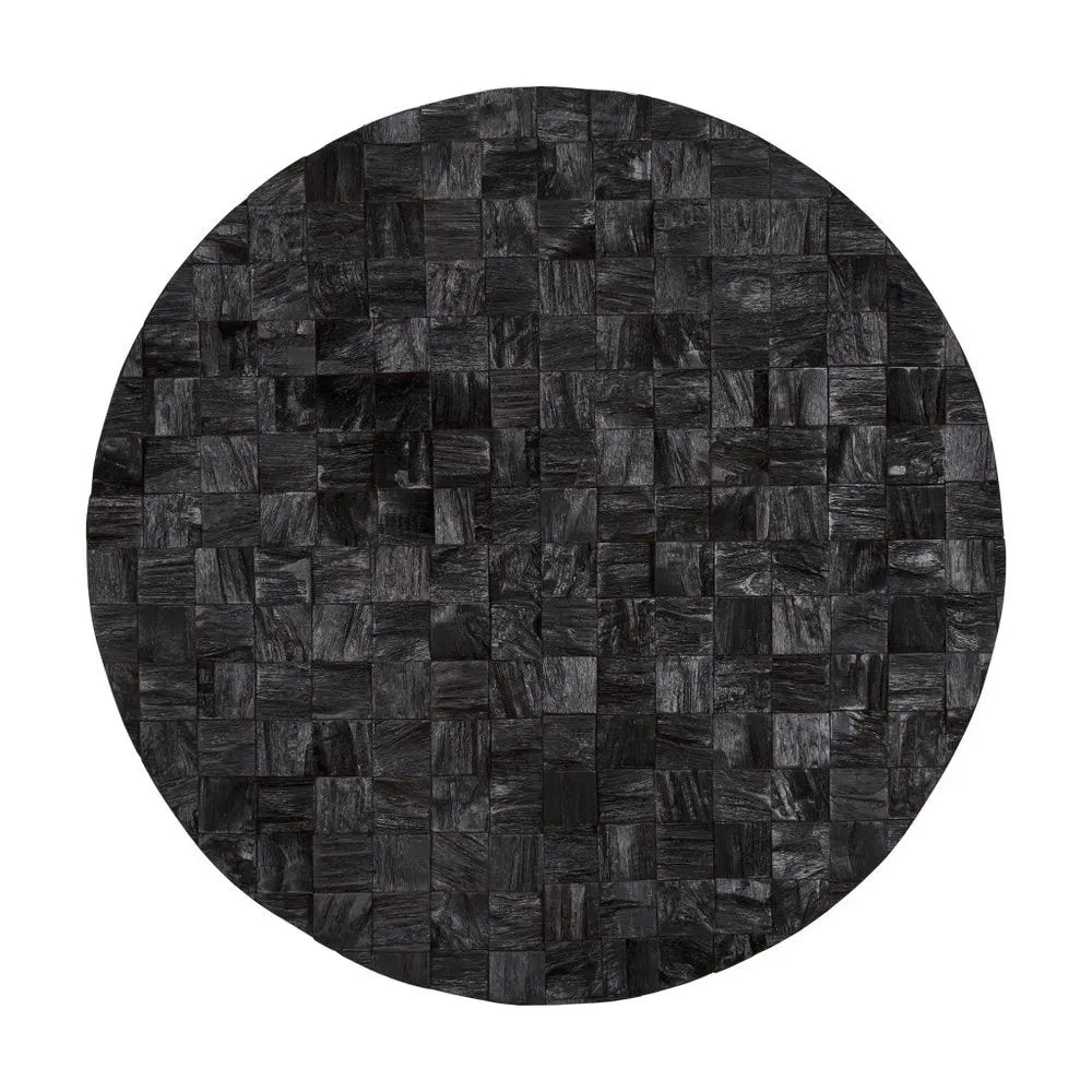 Into the Abyss II 32" X 32" Black Geometric Wood Circle Hanging Dimensional Sculpture HomeRoots