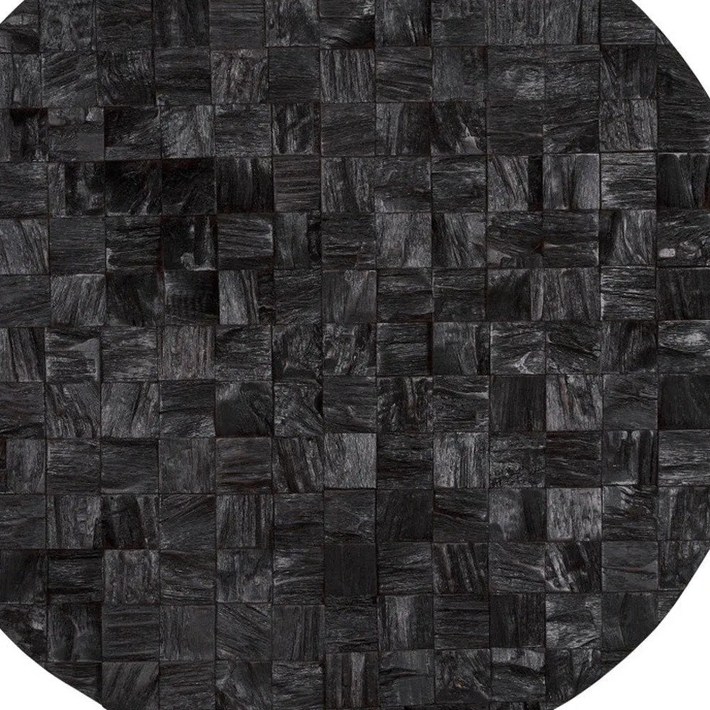 Into the Abyss II 32" X 32" Black Geometric Wood Circle Hanging Dimensional Sculpture HomeRoots