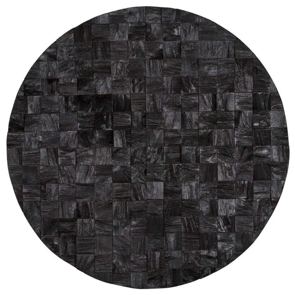 Into the Abyss II 32" X 32" Black Geometric Wood Circle Hanging Dimensional Sculpture HomeRoots