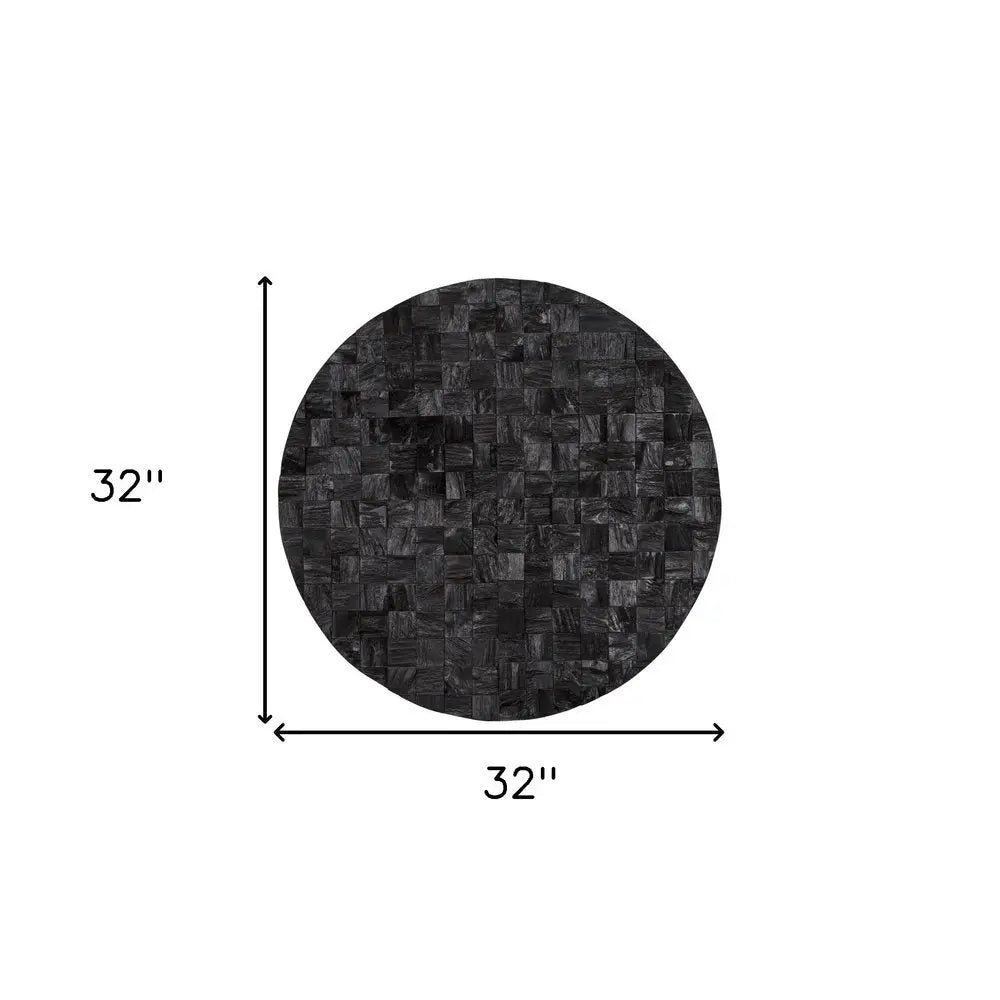 Into the Abyss II 32" X 32" Black Geometric Wood Circle Hanging Dimensional Sculpture HomeRoots