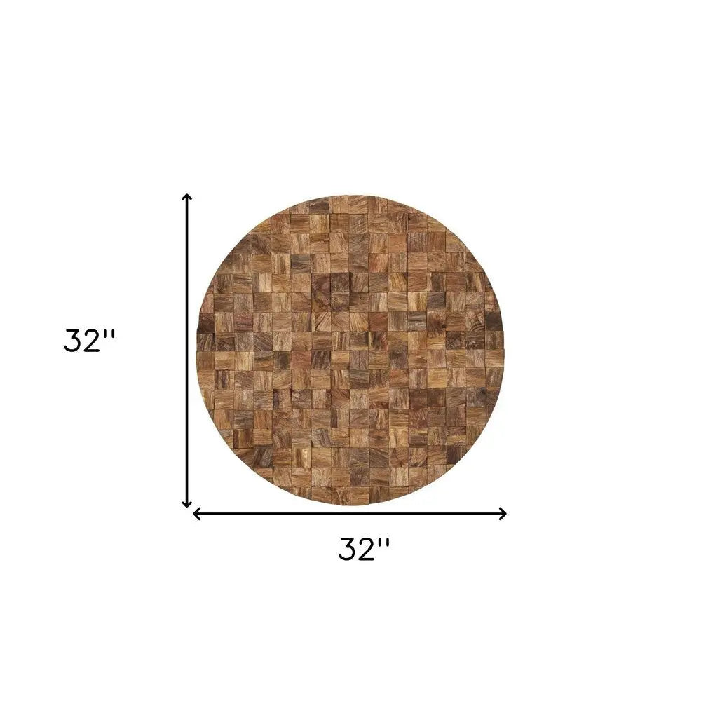 Into the Abyss II 32" X 32" Brown Geometric Wood Circle Hanging Dimensional Sculpture HomeRoots