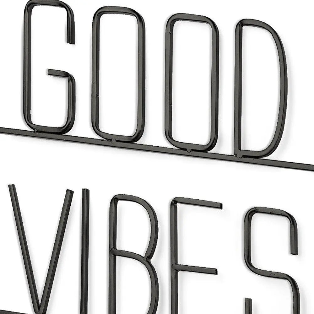 Good Vibes Only 20" X 16" Black Good Vibes Onl Metal Wall Decor HomeRoots