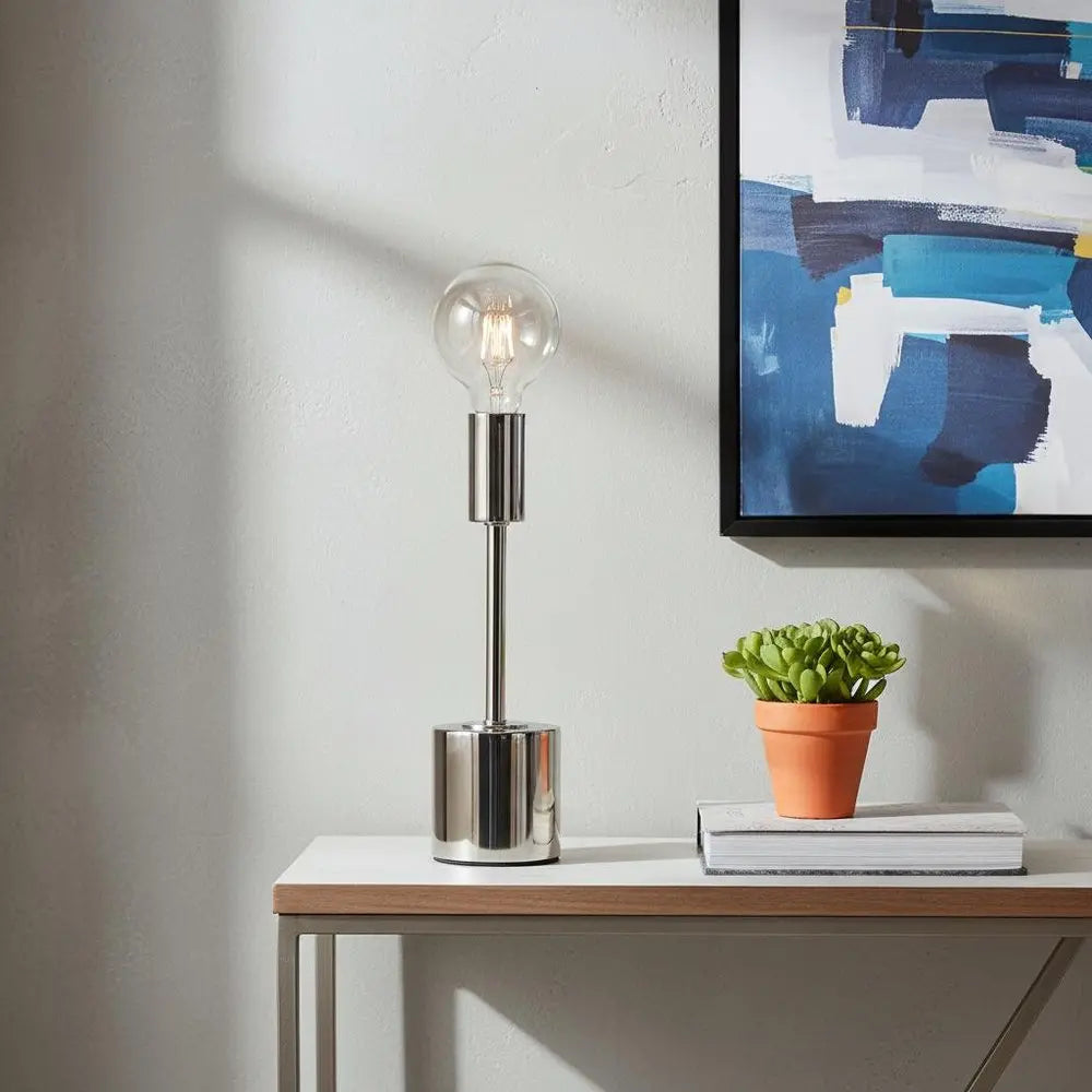 18" Unfinished Metal Round Bedside Lamp HomeRoots