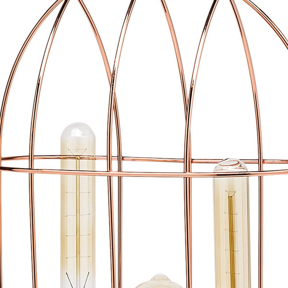 Lámpara de noche redonda de metal negro de 19"