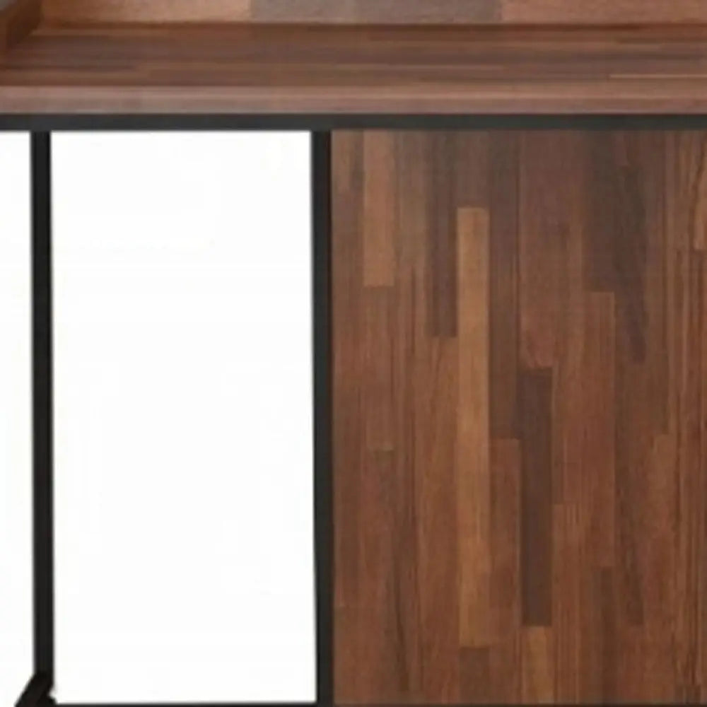 62" Brown and Black Computer Desk - NOBLE HOME INTERIORS