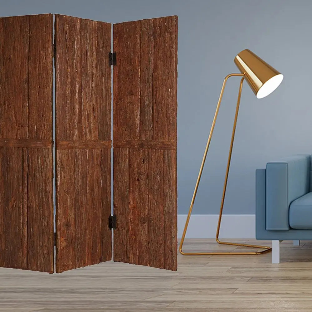 62" X 72" Brown Wood Tahoe Screen - NOBLE HOME INTERIORS