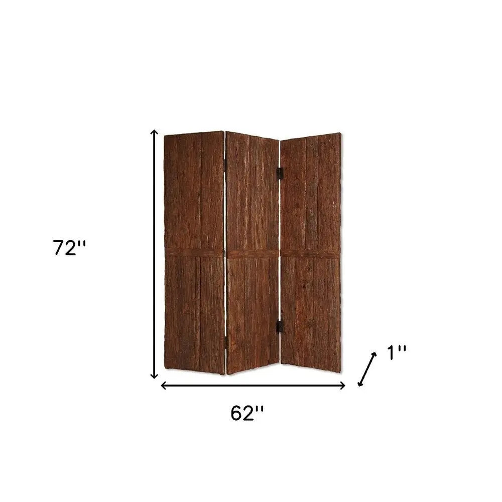 62" X 72" Brown Wood Tahoe Screen - NOBLE HOME INTERIORS