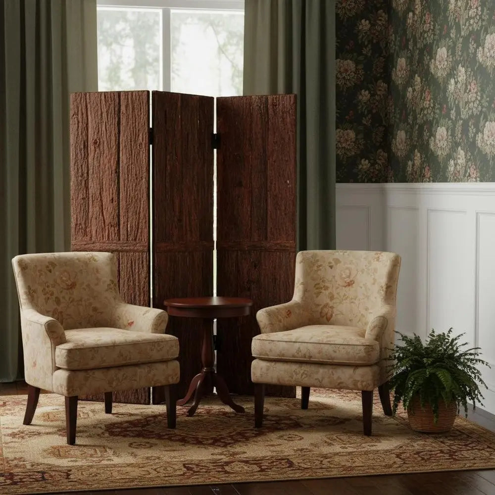 62" X 72" Brown Wood Tahoe Screen - NOBLE HOME INTERIORS