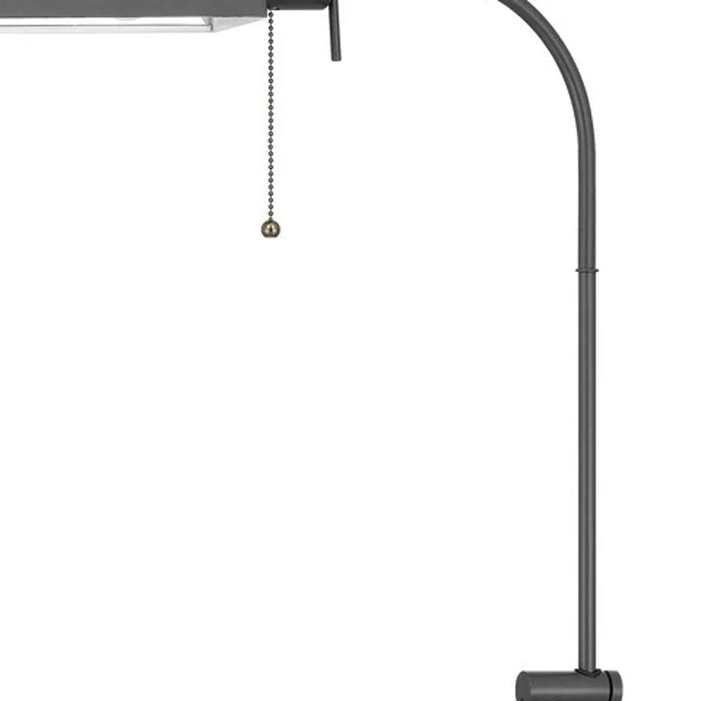 57" Gray Metal Adjustable Reading Floor Lamp With Gray Metal Shade HomeRoots