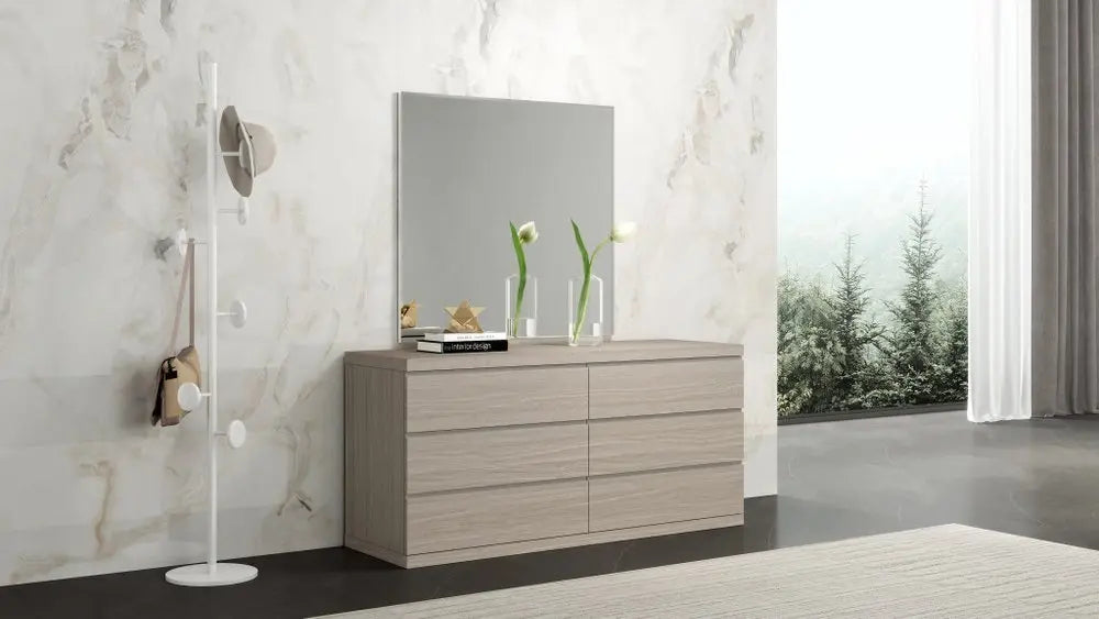 63" Beige Wood Six Drawer Double Dresser - NOBLE HOME INTERIORS