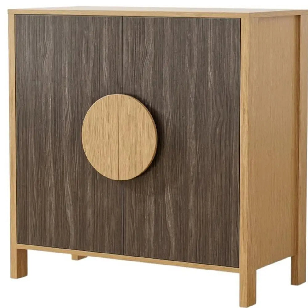 63" Sepia Solid Wood Console Accent Cabinet With Two Doors - NOVA HOME FURNITURE