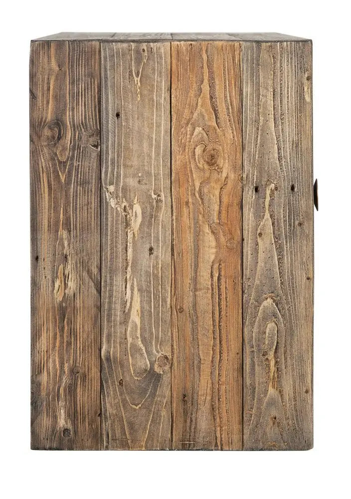 63" Wood Brown Reclaimed Pine And Plywood Open Shelving TV Stand - NOVA HOME FURNITURE