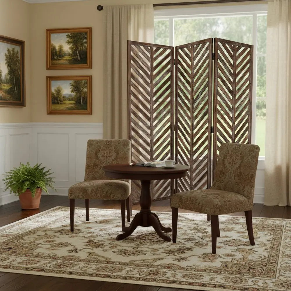 63 X 72 Brown Wood Screen - NOBLE HOME INTERIORS