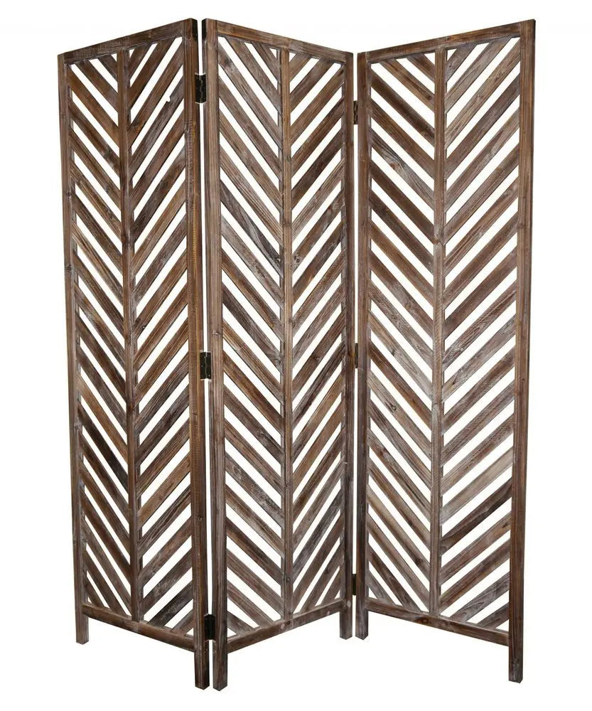 63 X 72 Brown Wood Screen - NOBLE HOME INTERIORS