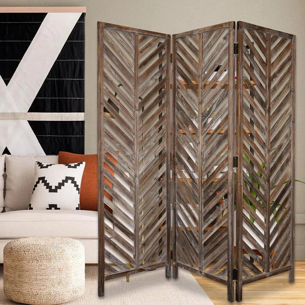 63 X 72 Brown Wood Screen - NOBLE HOME INTERIORS