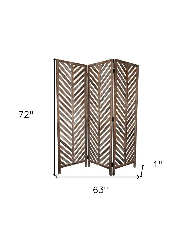 63 X 72 Brown Wood Screen - NOBLE HOME INTERIORS