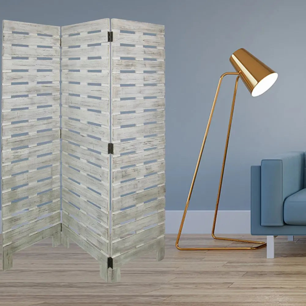 63 X 72 White Wood Garden Screen - NOBLE HOME INTERIORS