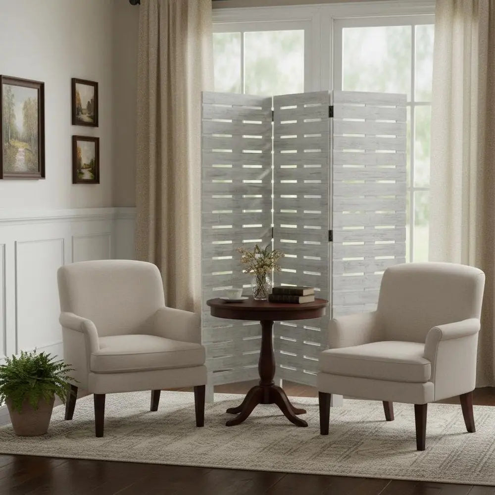 63 X 72 White Wood Garden Screen - NOBLE HOME INTERIORS