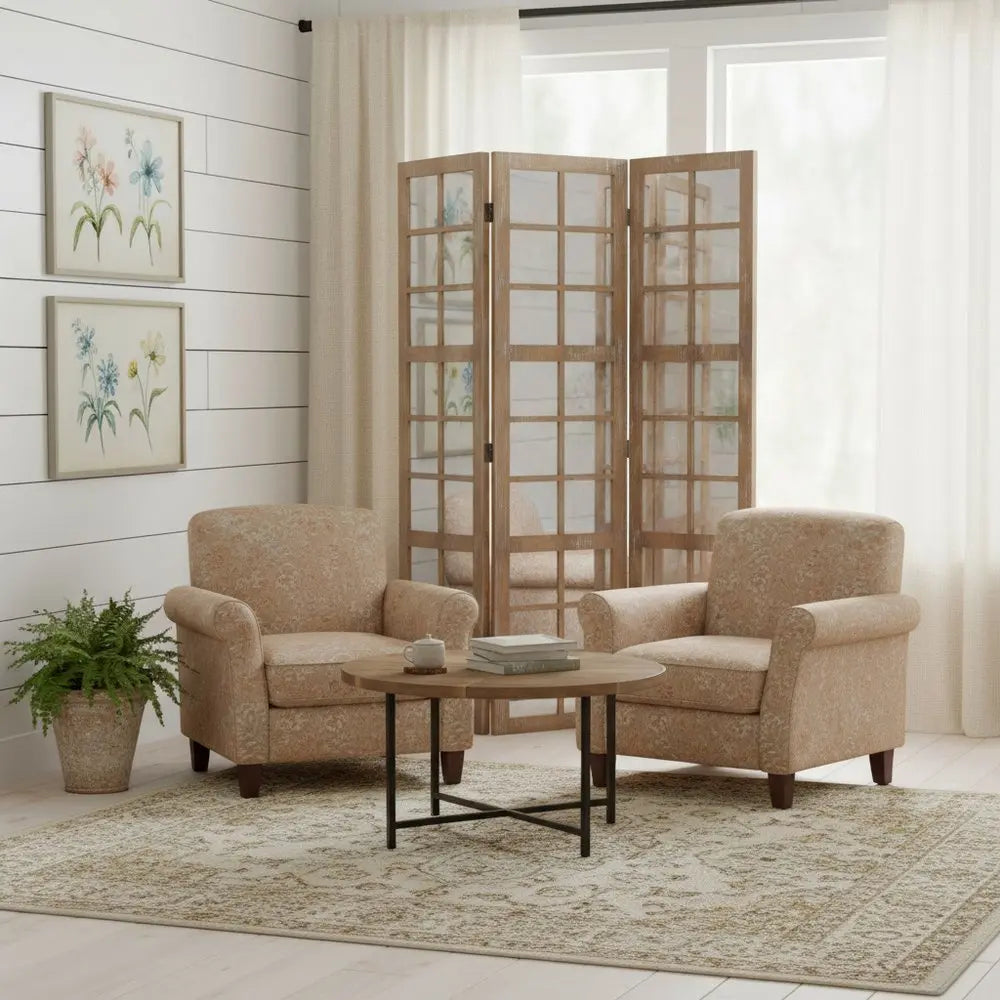 63 X 84 Brown Wood Mirror Screen - NOBLE HOME INTERIORS