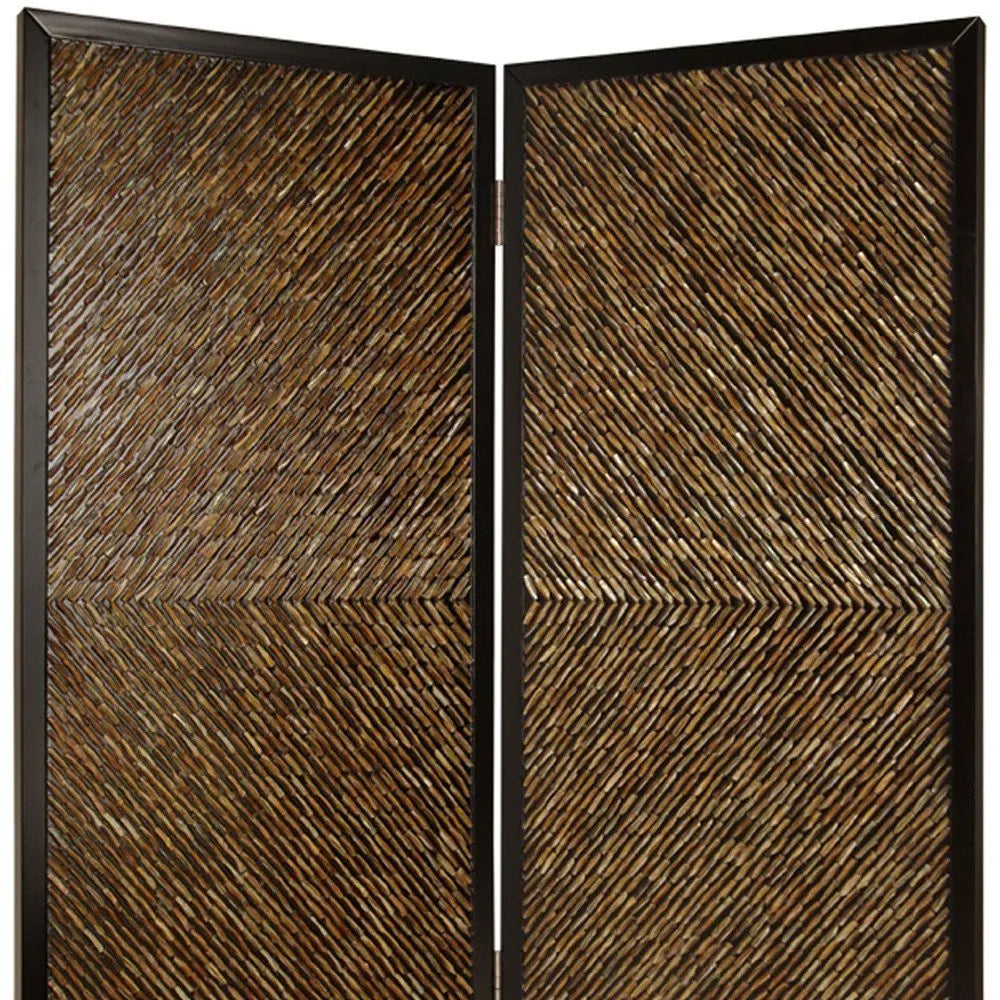 63" X 84" Multi Color Wood Screen - NOBLE HOME INTERIORS