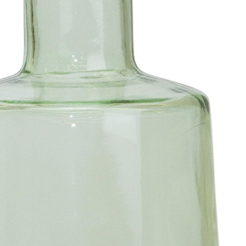 Juego de dos jarrones de mesa redondos de cristal verde