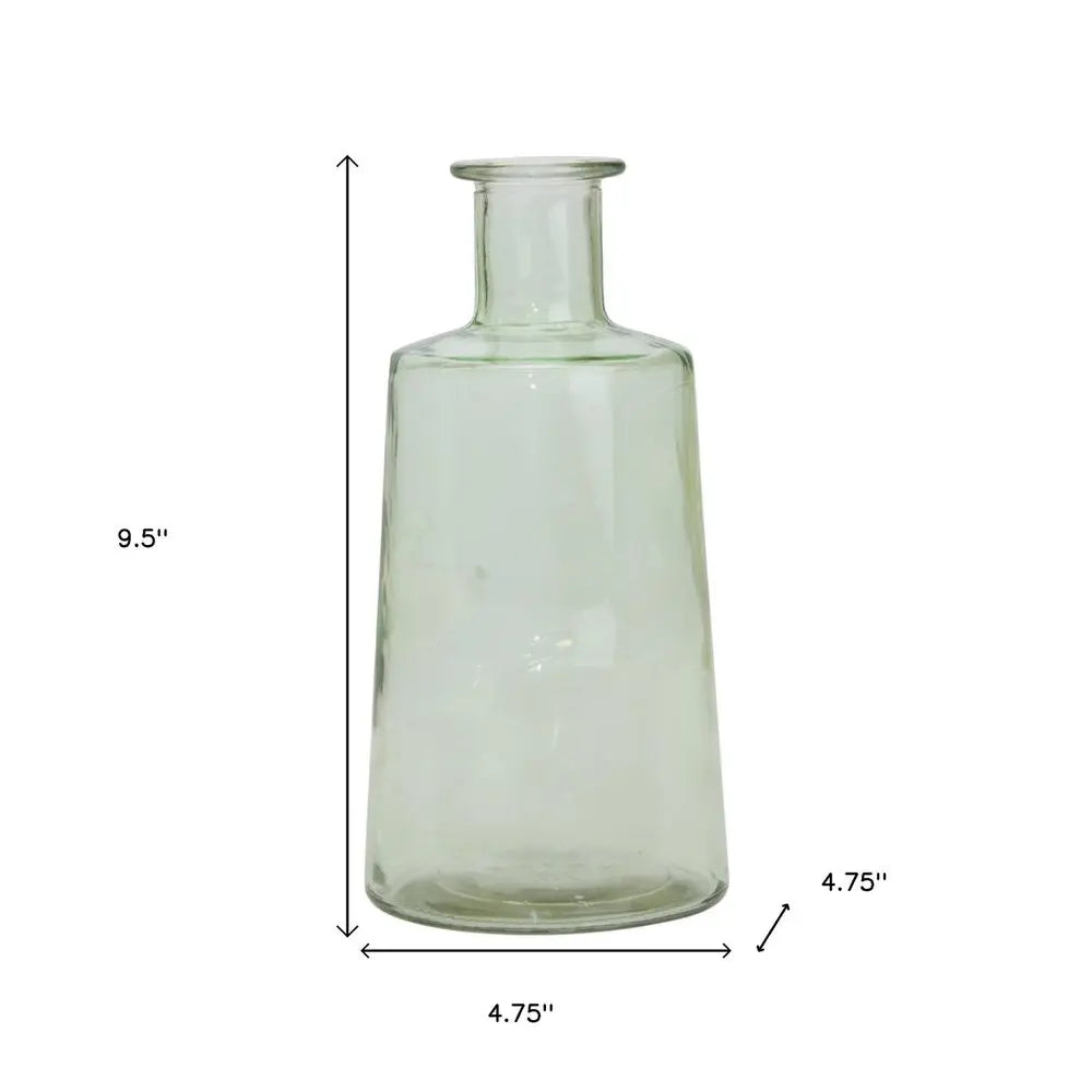 Juego de dos jarrones de mesa redondos de cristal verde